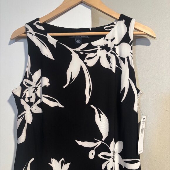 American Living Women’s Black/White Floral Sleeveless Sheath Tank Dress Size 10 - Picture 4 of 11